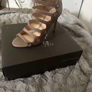 Vince Camuto Taupe Strappy Heels